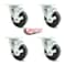 Service Caster 4 Inch Phenolic Wheel Swivel Top Plate Caster Set with Brake SCC-20S414-PHS-TLB-4 - alternate 4